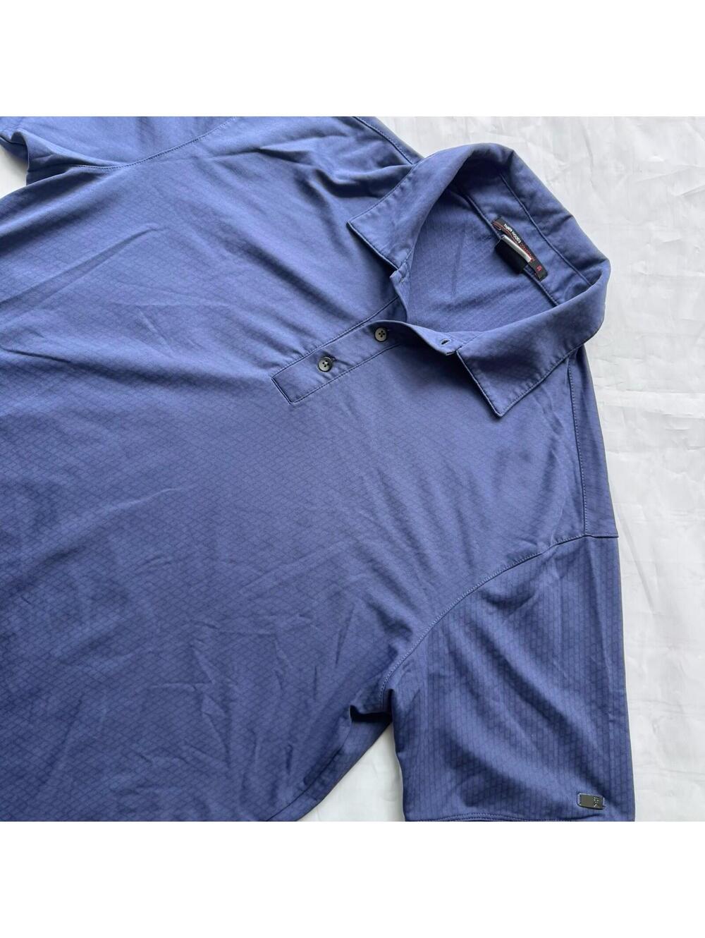 Vintage Tiger Woods Collection Nike Golf Polo Shirt Blue Medium Dri-FIT  Logo